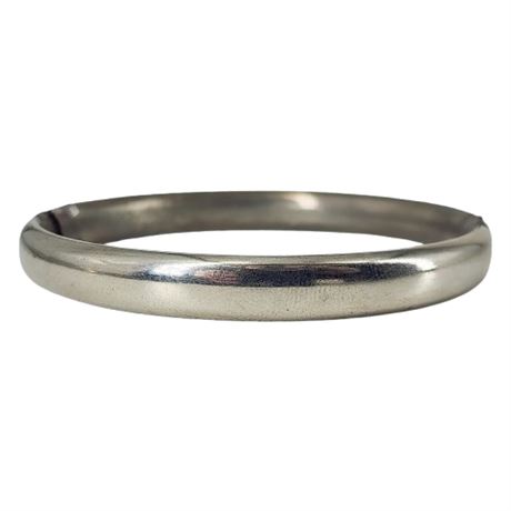 Vintage Minimalist Silver Tone Clamper Bangle Bracelet