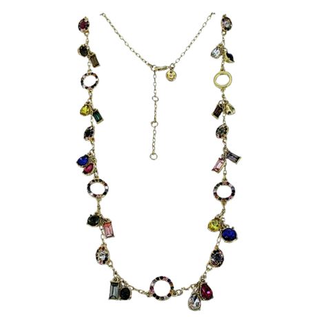 TALBOTS Glass Gem Charm 36" Chain Necklace