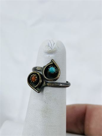 Vtg Navajo Sterling Ring Size 4.5