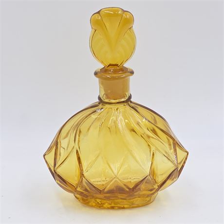 Yellow Glass Bottle with Frosted Glass Stopper