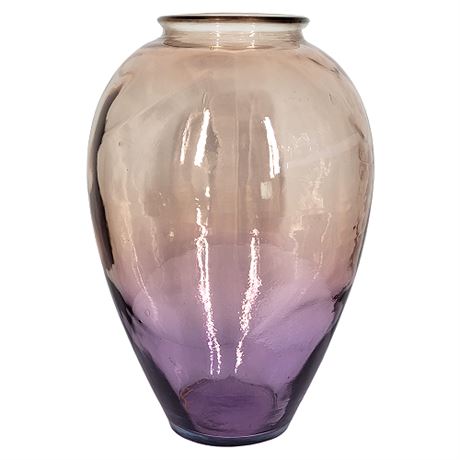 17 Inch Ombre Glass Vase, Made in Spain