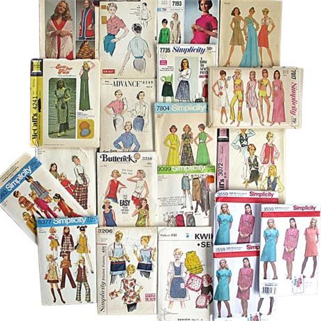 Lot of 20 Sewing Patterns ~ Mostly VINTAGE ~