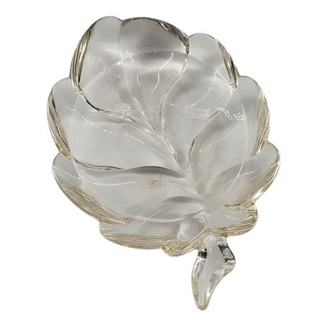 Clear Glass Small Leaf Shaped Trinket Dishes - Set of 6
