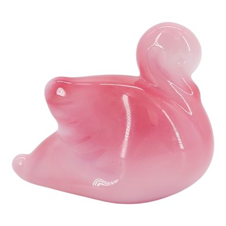 Vintage 1992 Heisey by Fenton Rosalene Glass Cygnet Limited Edition Figurine
