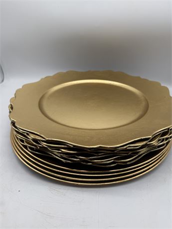 12 Gold Colored Chargers Plates