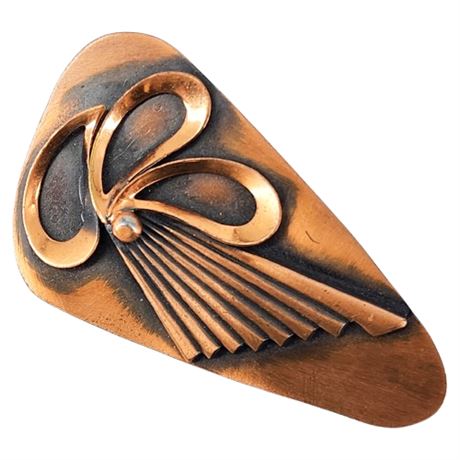 Mid-Century Abstract Copper Brooch