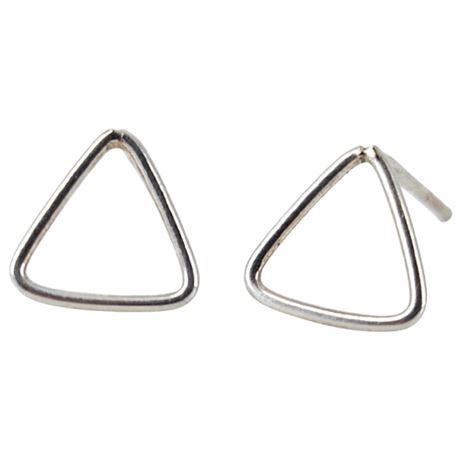 Artisan Made Minimalist Sterling Silver Triangle Earrings