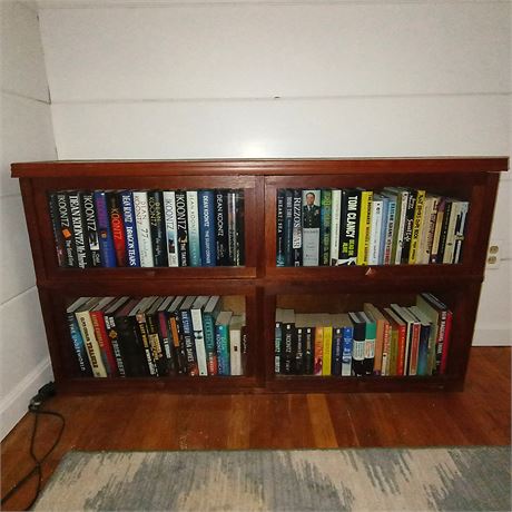 Vintage Barrister Bookcase – Four-Section Glass-Front Cabinet