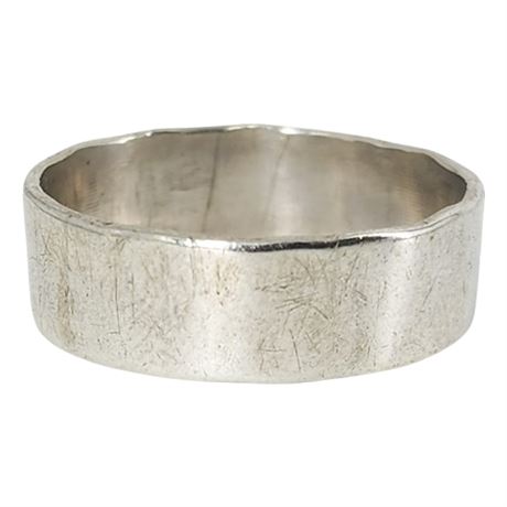 Vintage Handmade Sterling Silver 7mm Band Ring, Sz 10.5
