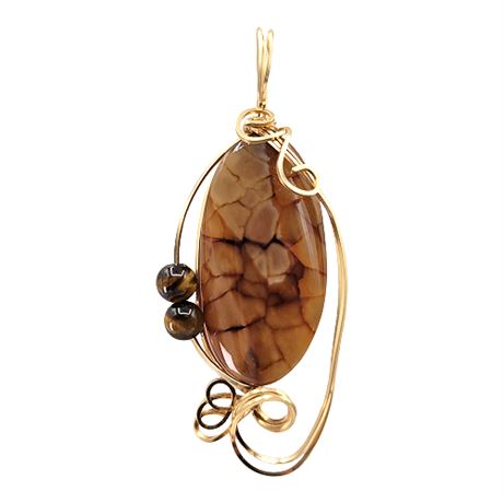 Artisan Made Wire Wrapped Gemstone Pendant