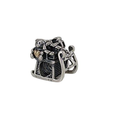 PANDORA 925 & 14K Sleigh Charm "Dashing Through The Snow" 3.9gr