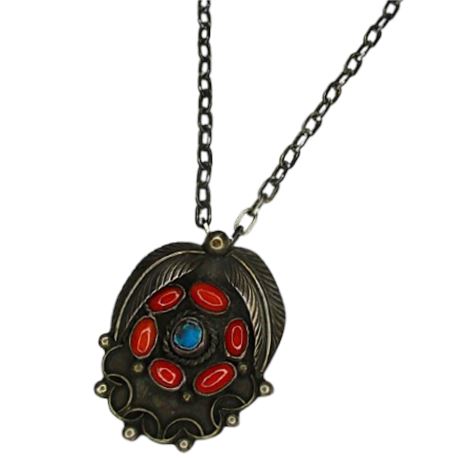 Tibetan-Style Necklace set with Coral & Turquoise