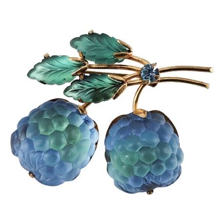 Austrian Frosted Glass Berries Brooch