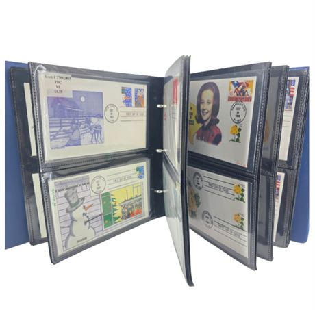 Hardcover Binder with approx. 100 Collectible FDC Envelopes
