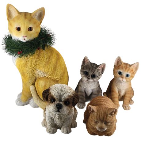Cat / Dog Figurine Lot