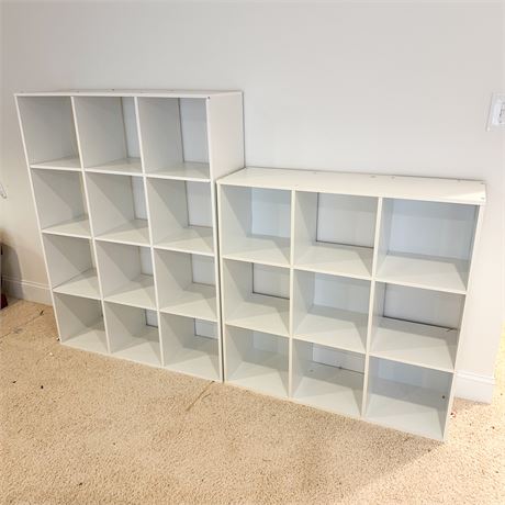 Pair of Composition Wood Storage Cubbies