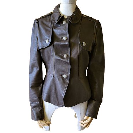 Pasha + Jo  Military Inspired Leather Jacket