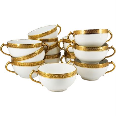 Vintage Charles Field Haviland Limoges Porcelain Flat Cups & Bullion Cups