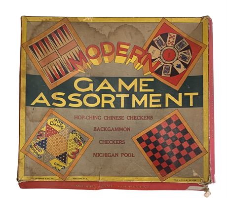 Art Deco 4 pc Board Game Set with Box