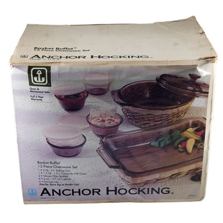 Anchor Hocking Basket Buffet 13 Piece Ovenware Set