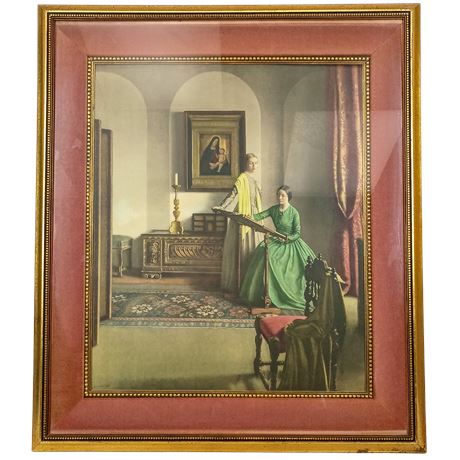“Taylor, The Sampler” Victorian Lady Engraving Print by Rudolf Lesch Fine Arts
