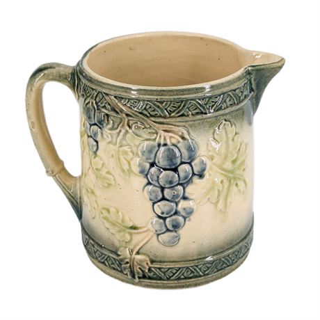 Antique Roseville Grape Vine Early Ware Majolica Green Blue