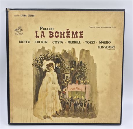 1960 Puccini "La Boheme" Moffo Tucker Costa 3 LP set Metropolitan Opera