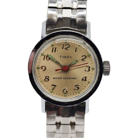 Vintage TIMEX Silver Tone Water Resistant Ladies Wrist Watch, Running