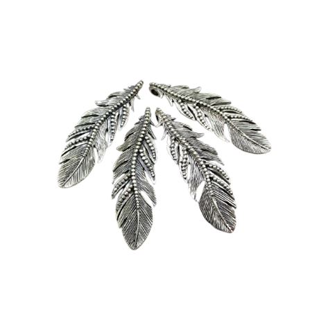 Lot of 4 Sterling Silver Feather Charm/Pendants