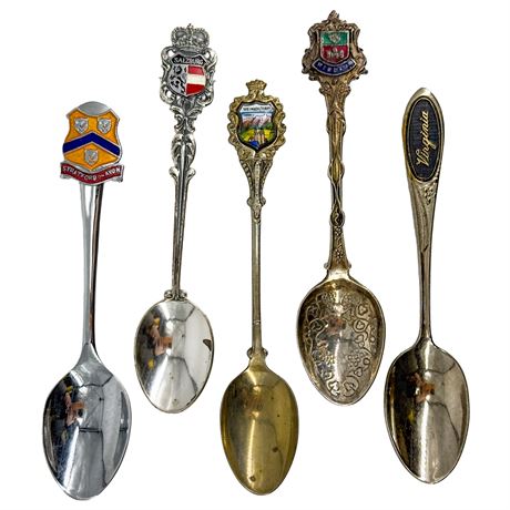 Lot of 5 Silver-Plated Vintage Spoons