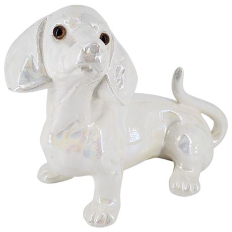Vintage Lustre Glaze Large Ceramic Dachshund Figurine