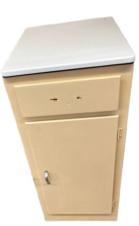 Vintage enamel top cabinet