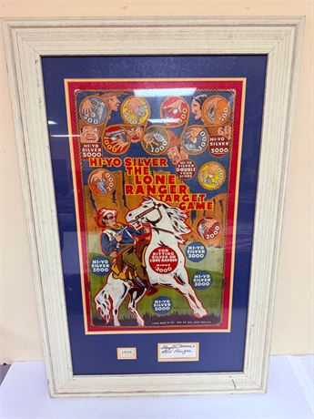 1938 Lone Ranger Signed Original Tin Litho Framed Game