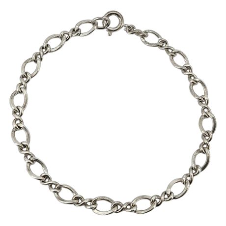 Vintage Sterling Silver Figure Eight Chain Bracelet