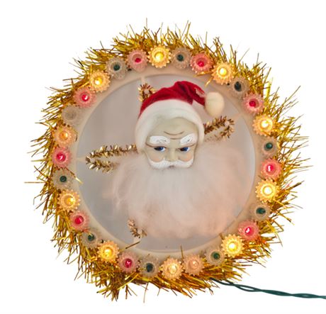 VTG Lighted Santa Wheel