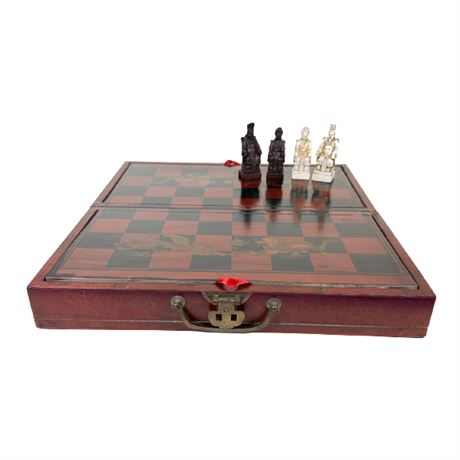 Intricate Vintage Reproduction Chinese Chess Set
