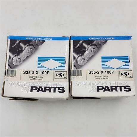 2 NOS Diamond Motorcycle Chains 100P