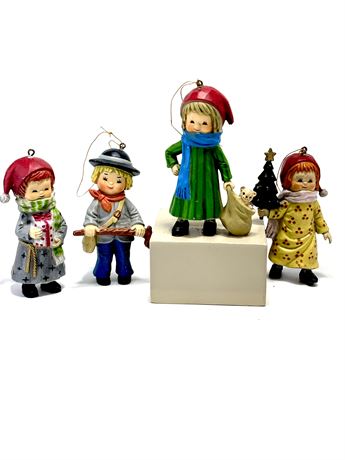 Vtg 1983 Bradford Novelty Christmas Children Figurines