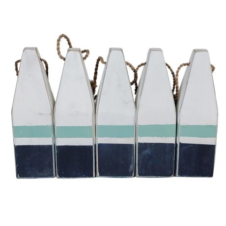 Distressed Wooden Buoys - Set of 5