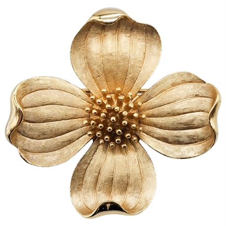 Vintage CROWN TRIFARI Dogwood Blossom Brooch