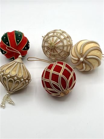 5 Cloth and Bead Ornaments