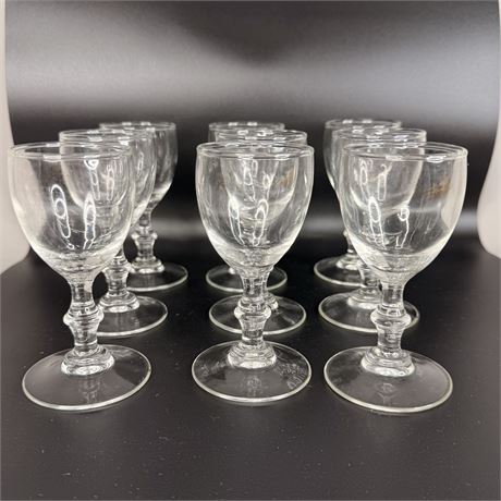 9 Vintage Mini Libbey Wine Glasses