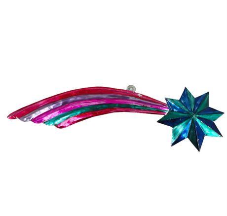 VTG 11" Embossed Tin "Shooting Star" Ornament