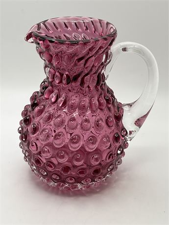 Fenton hobnail cranberry pitcher