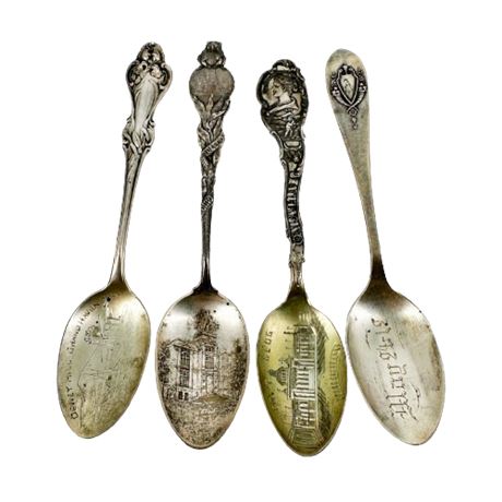 Group of Antique Sterling Silver Souvenir Spoons