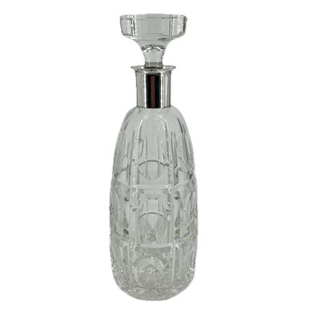 Vintage Crystal Optic Decanter with 830 Silver Neck