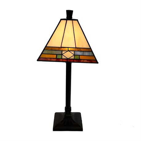 Contemporary Stained Glass Craftsman Style Table Lamp