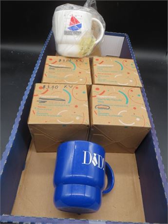 NEW VINAGE TUPPERWARE 6 MUGS 1 DAD, 1 GRANDPA, 1 GRANDMA & 2 TEACHERS