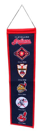 37” Cleveland Indians Baseball 1920-1980 Wool Felt Banner