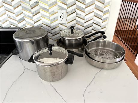 Farberware Stainless pots, pans, lids